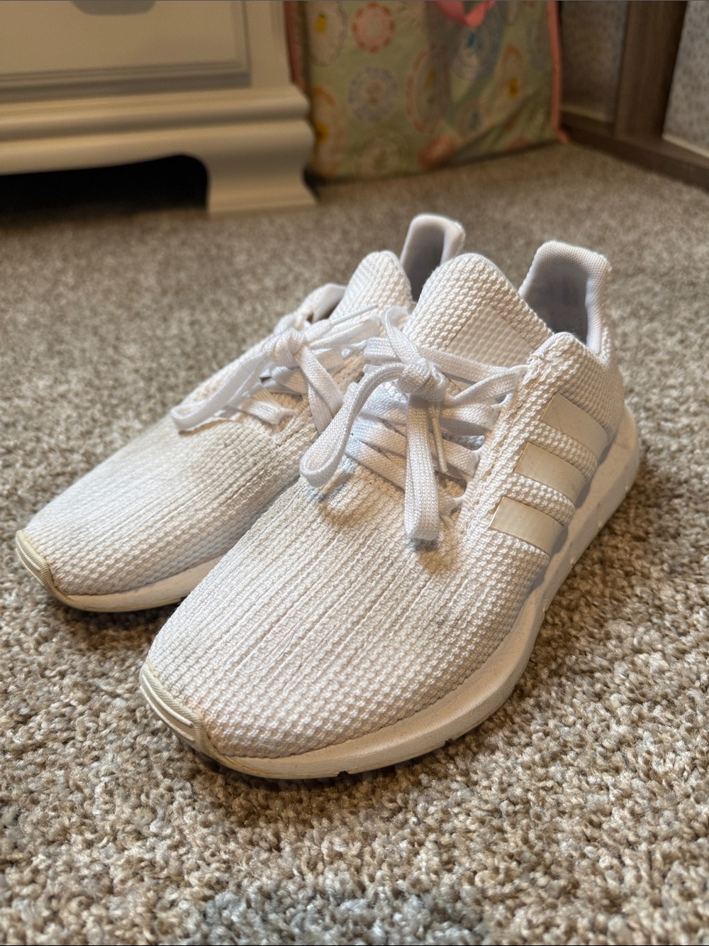 Adidas white swift run sneakers